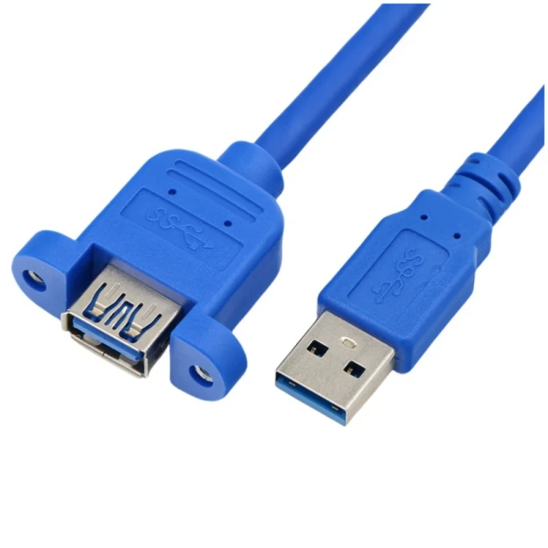 Custom-USB3.0-Male-Female-Panel-Mount-3mm-Lengthened-High-Speed-Twisted-Pair-Coaxial-Optical-Fiber-PVC-Jacket-Data-Cable