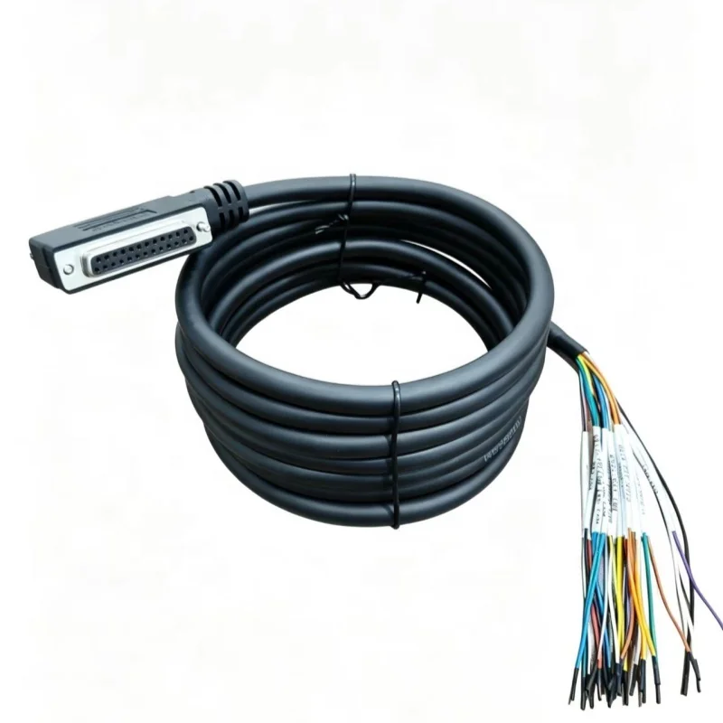 DB25-Female-to-Open-Wire-Cable-25-Pin-D-Sub-Breakout-Lead-for-Industrial-PLC-Equipment