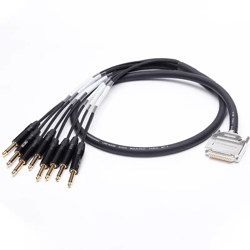 DB25-Male-to-Male-8-X-6.35mm-Mono-Pro-Tools-HD-Audio-Video-Braided-Fan-Out-Cable