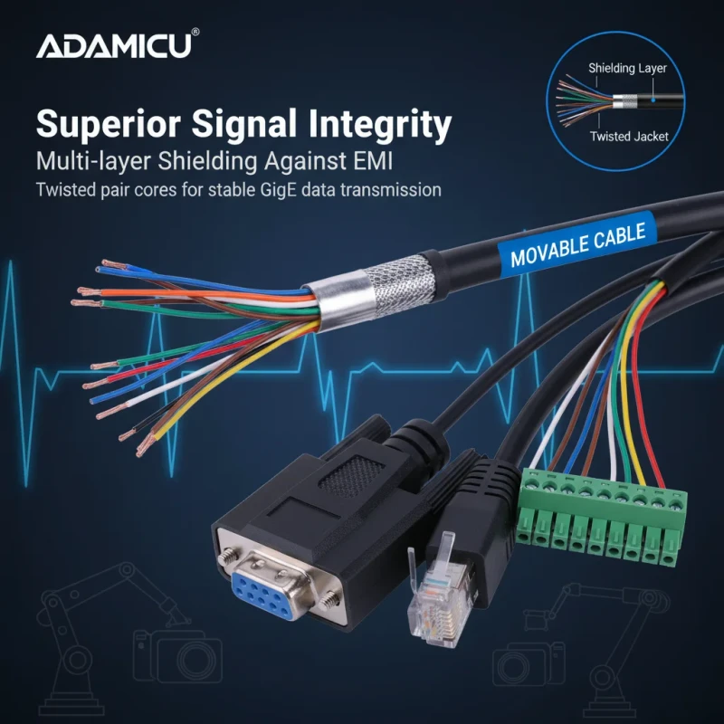 DB9-Female-RJ45-8Pin-Terminal-Block-Breakout-Wire-RS232-Gigabit-Industrial-Camera-Communication-Twisted-Pair-Signal-Cable