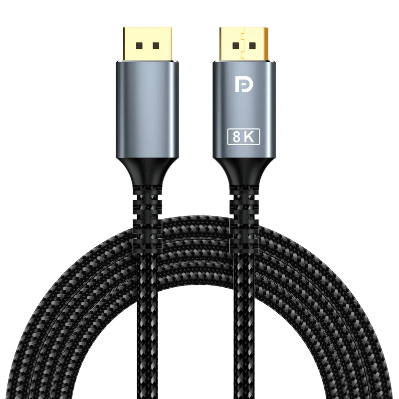 DP-HD-Cable-8K60Hz-for-DP1.4-Aluminum-Alloy-Shell-PVC-Jacket-for-HDTV-Projector-Gaming-Video-Signal-Transmission