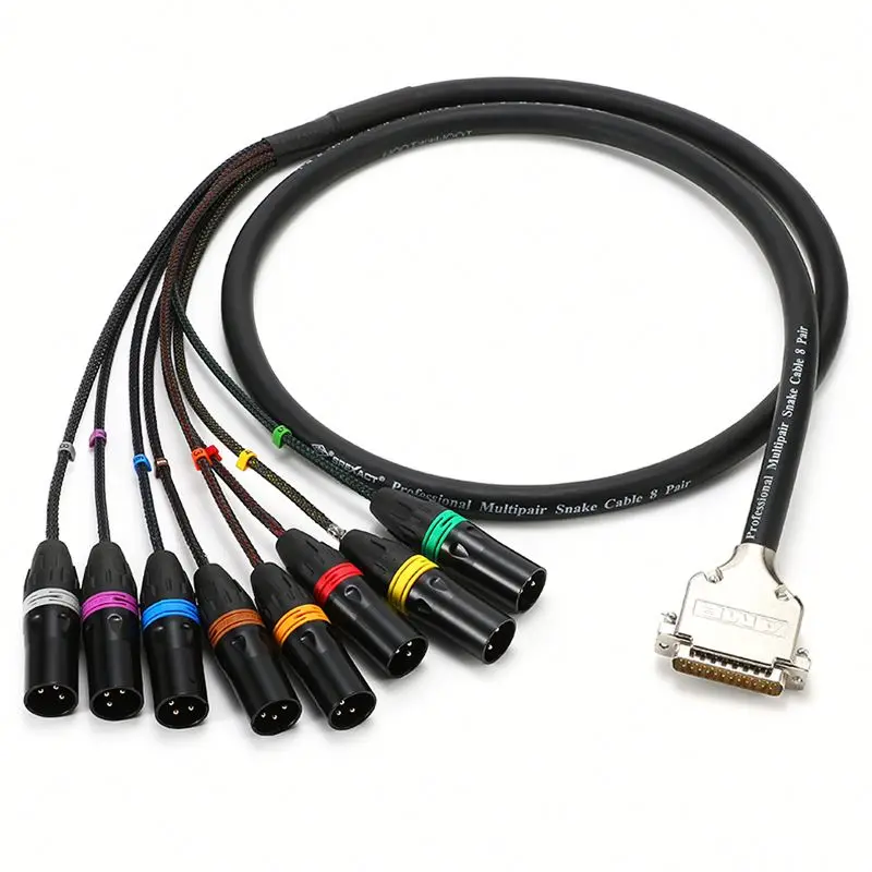 Data-Cable-DB25-8-way-Multi-Track-Mixer-VGA-Rainbow-Audio-Signal-Cable-DB25-Male-to-3-Pin-XLR-Male-Female-RCA-6.35mm-Plug
