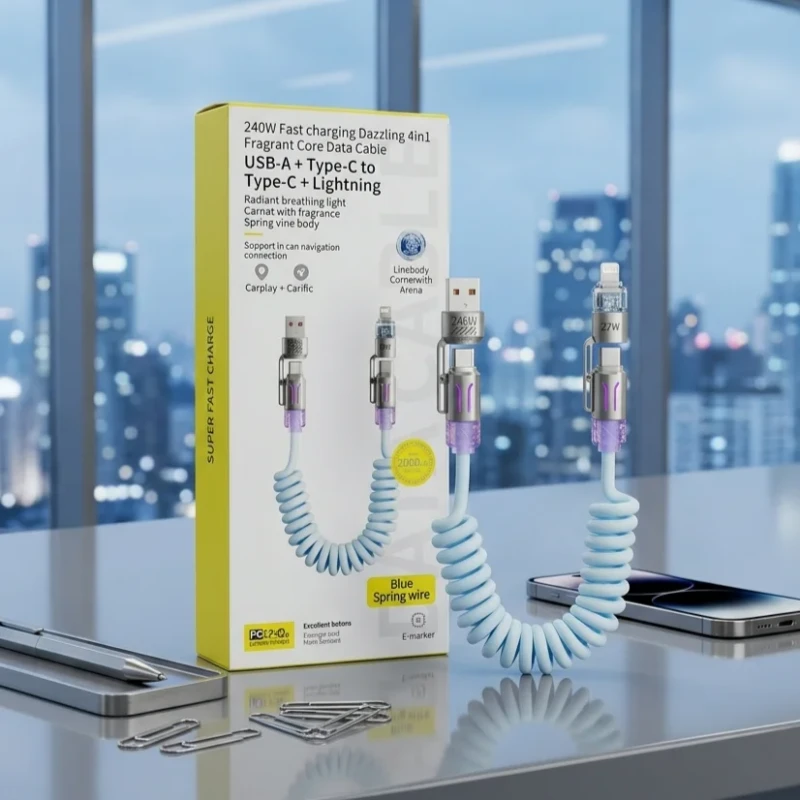 Data-Cables-Easy-to-Operate-Feature-High-Efficiency-Electronics-Logo-China-Blue-2-M-Business-Charging-Cable