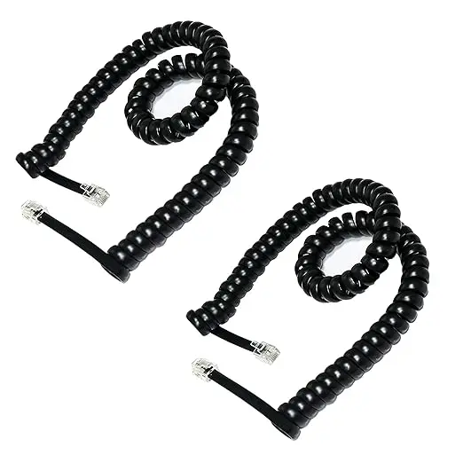 Desk-Phone-Handset-Cable-4P4C-RJ11-Coiled-Phone-Handset-Cable-Flat-Black-Spiral-Cable-with-4-inch-Lead-and-6-foot-Length