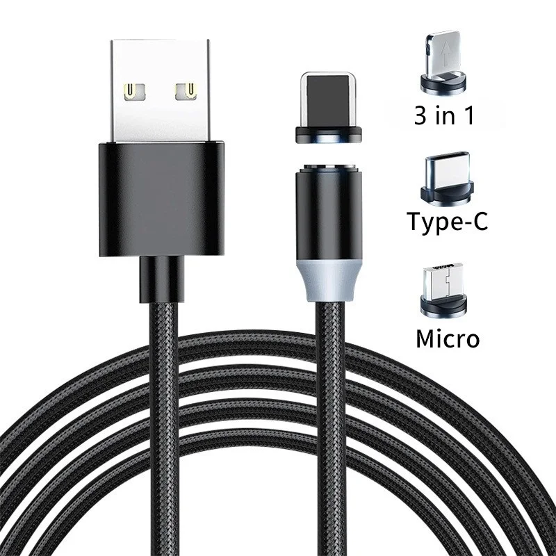 Direct-Supply-3-in-1-Magnetic-Data-Cable-1M-2M-Braided-Fast-Charging-Type-C-Usb-Cable-for-Phone