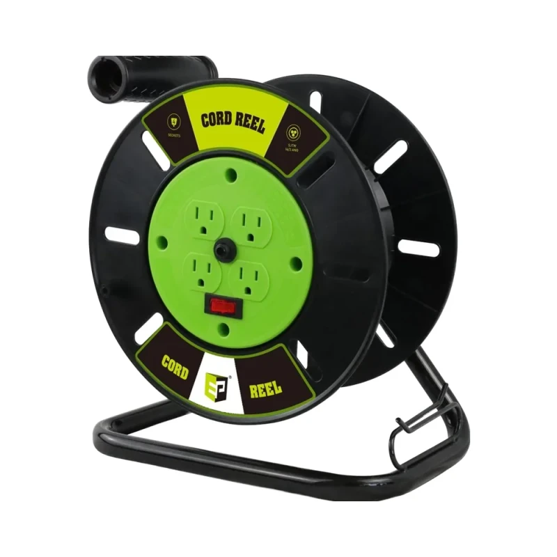 EP-Heavy-Duty-Open-Electric-Cord-Roller-Portable-Green-Hand-Crank-Storage-Reel-4-Grounded-Outlets-Power-Cords-Extension-Cords