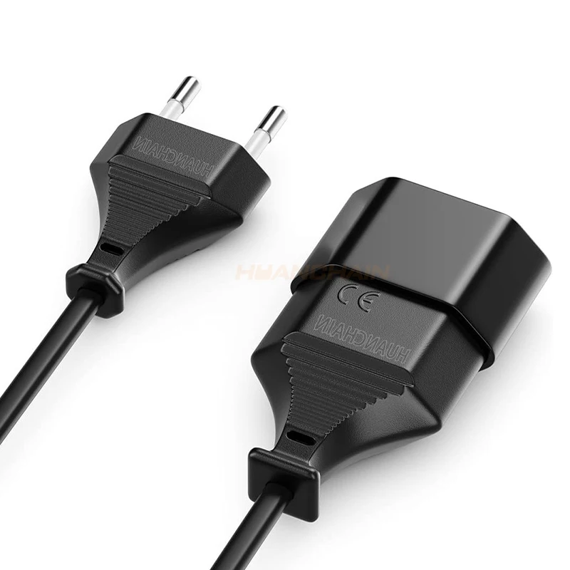 EU-2-Pin-IEC-C13-Extension-Cord-1.5M-Male-Plug-Female-Socket-Power-Cable-European-AC-Mains-Home-Appliance-IP56-10A