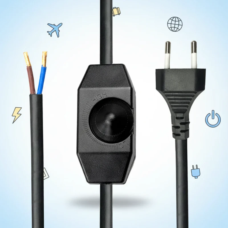 EU-2-Pin-Lamp-Cord-With-Rotary-Switch-Plug-2m-Dimmer-Switch-Extension-Cords-With-Knob-Stripped-Ends-Ready-for-DIY-Wiring