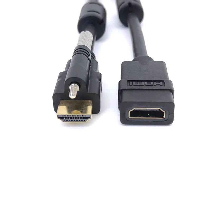 FARSICNE-Locking-HDMI-Male-to-Female-Extension-Cable-HDMI-Panel-Mount-Extender-Cable-with-Lock-Connector