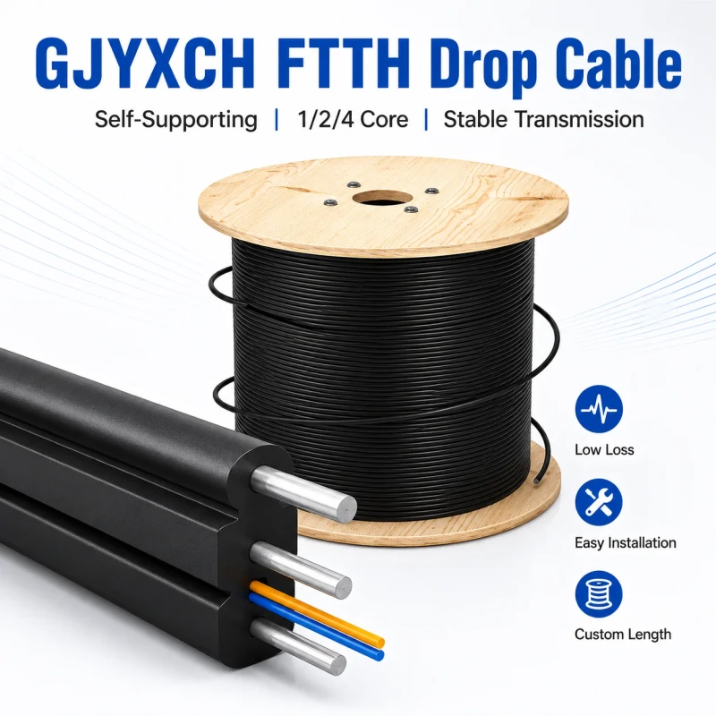 FTTH-Drop-Cable-Single-Mode-1-2-Core-LSZH-Butterfly-Type-Indoor-Fiber-Cable