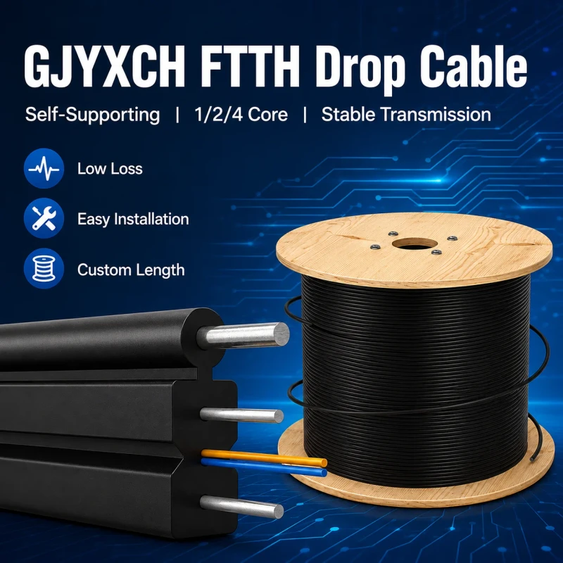 FTTH-Drop-Cable-Single-Mode-1-Core-LSZH-Distribution-Fiber-Optic-Drop-Cable-GJYXCH