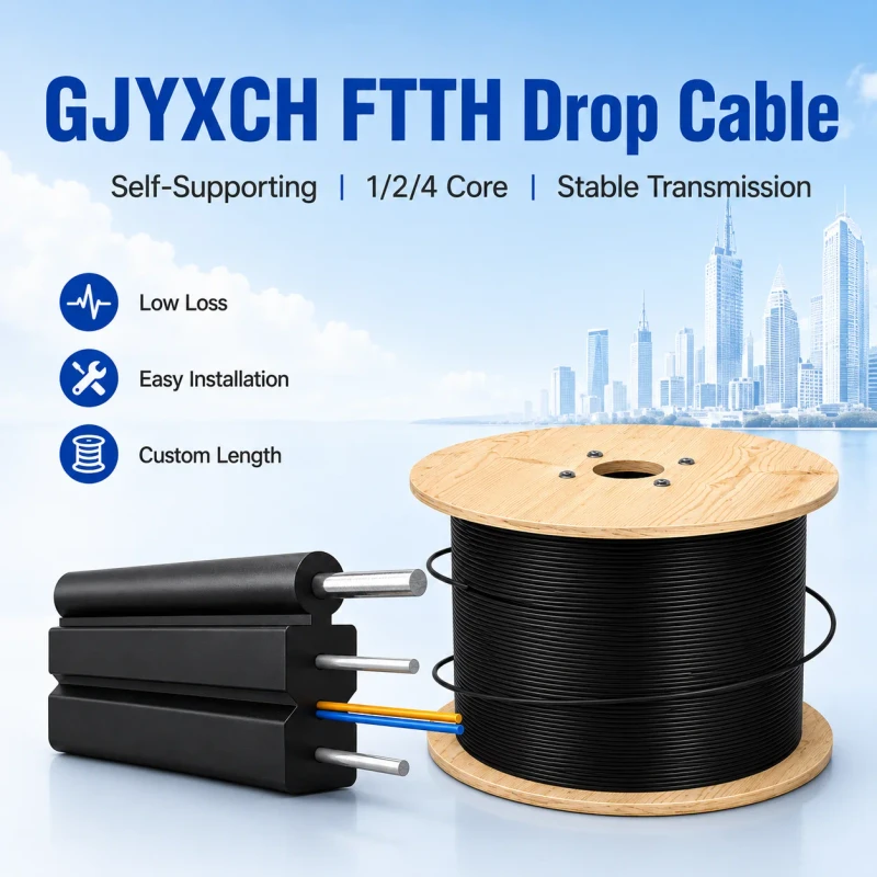 FTTH-Drop-Cable-Single-Mode-1-Core-LSZH-Indoor-Fiber-Cable-Ready-to-Ship-GJYXCH