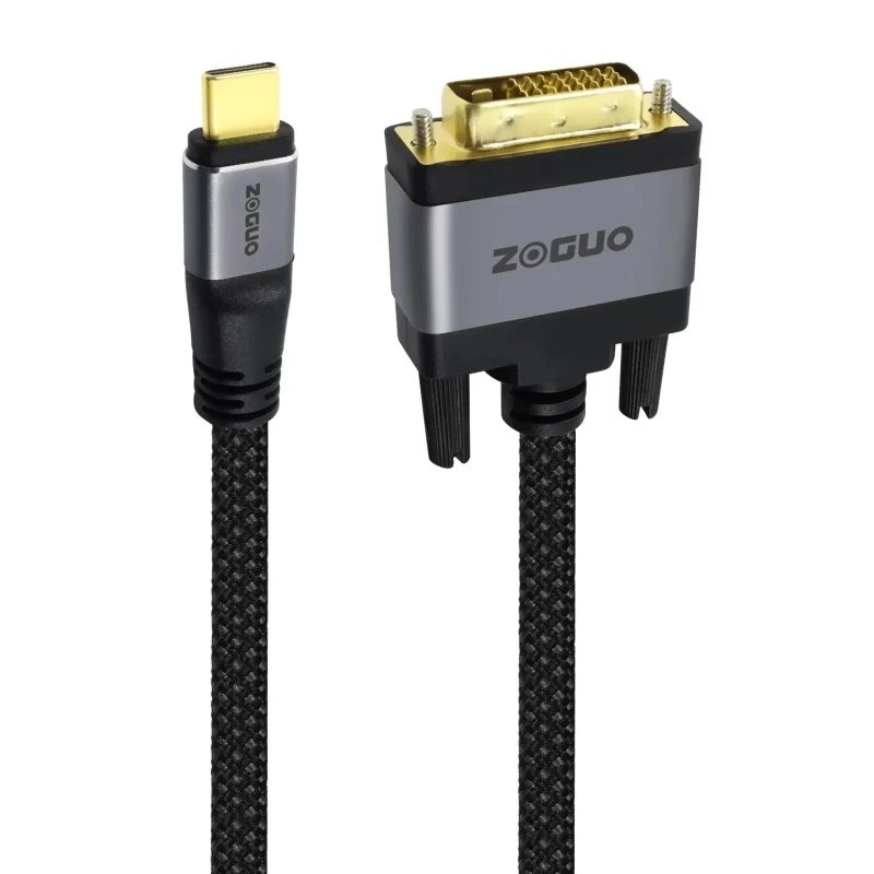 Factory-C-to-DVI-Male-Cable-Video-Data-Cable-Aluminum-Alloy-Shell-PVC-Jacket-Braid-Shielding-C-DVI-Cable