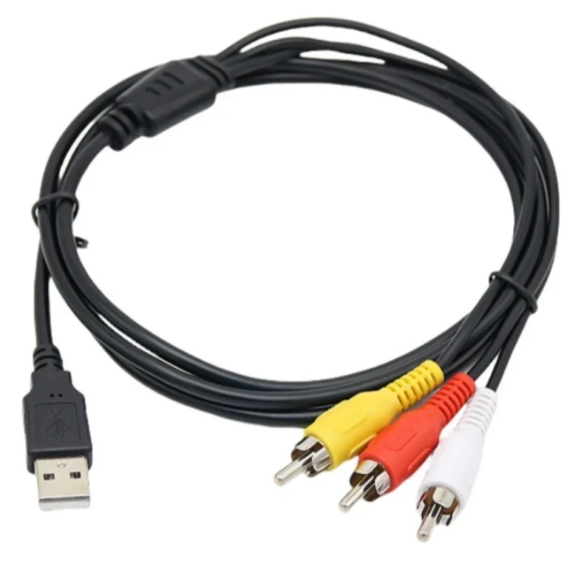 Factory-Custom-Twisted-Pair-Coaxial-USB-2.0-Male-to-3RCA-Male-Stereo-Audio-Video-Adapter-Cable-PVC-Jacket-for-Speakers-Monitors