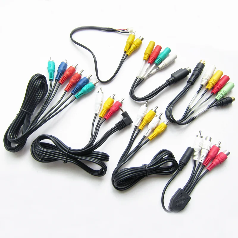 Factory-Customized-Right-Angle-Stereo-to-RCA-Male-Cable-AUX-AV-Video-Audio-Cable-RCA