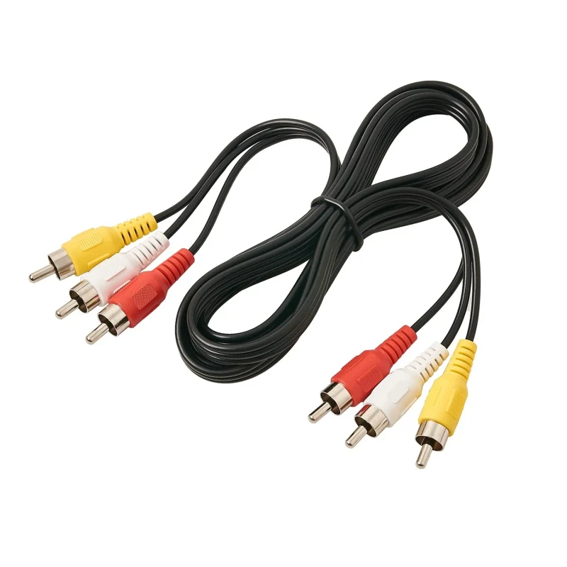 Factory-OEM-3-RCA-AV-Male-to-Male-Audio-Composite-Extension-Video-Cable-for-Television-VCR-DVD-Player-Speaker-1.5m-Copper