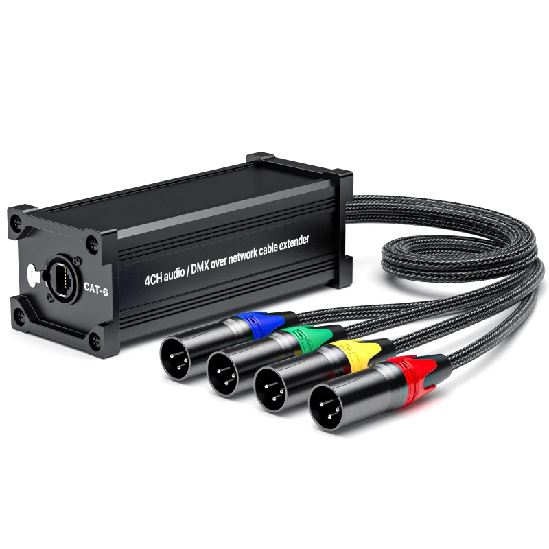 Factory-OEM-4-Xlr-3-Pin-Male-to-RJ45-Jack-Cable-Xlr-DMX-RJ-45-to-4-Xlr-Male-Audio-Cable-Extension-Ethercon-Cables