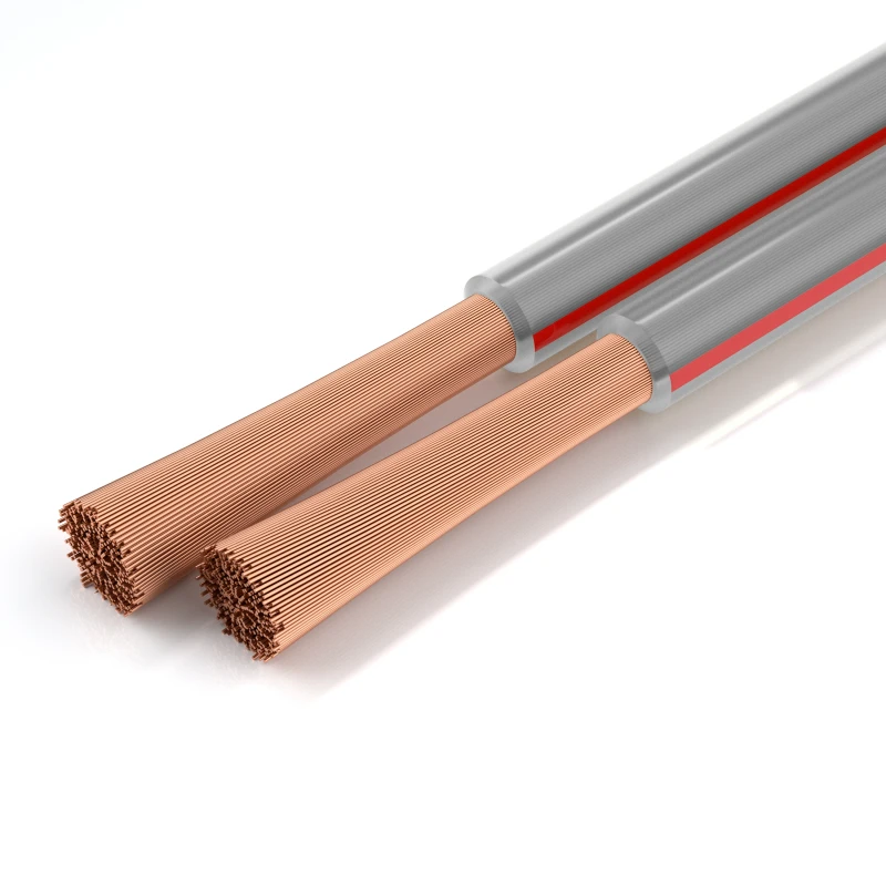 Factory-OEM-Customizable-16AWG-Transparent-PVC-OFC-Audio-Video-Speaker-Cable-Custom-Flat-2-Cores-Communication-Cable