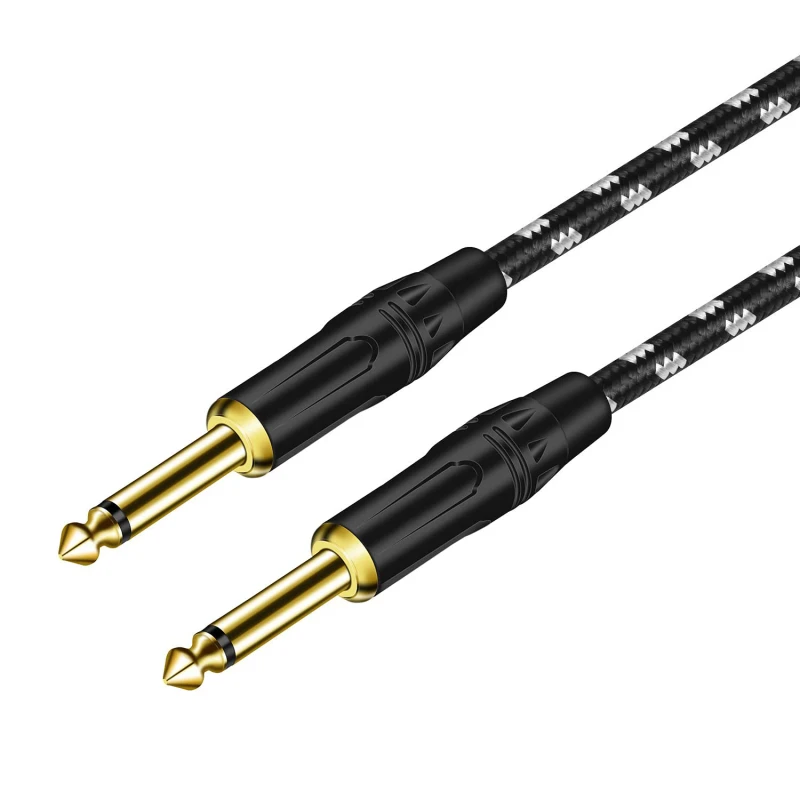 Factory-OEM-Gold-Plated-6.35mm-Male-to-1-4-in-TS-Male-Bass-Speaker-Electric-Guitar-Adapter-Cable-Audio-Instrument-Cable