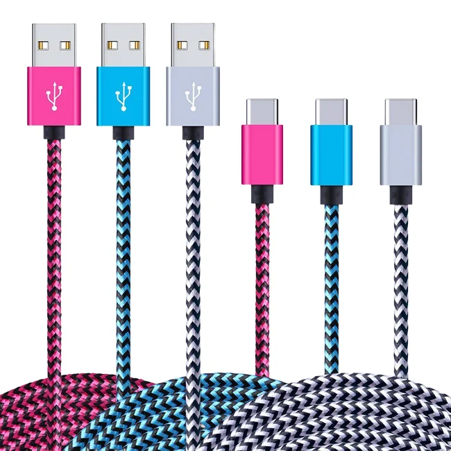 Factory-Price-Nylon-Braided-Micro-Type-C-3A-Charging-Data-Cables-for-Mobile-Phone-New-Design-1m-2m-3m-with-PVC-Jacket