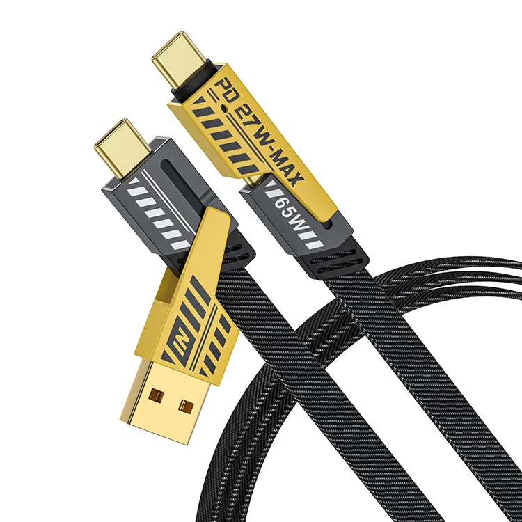 Fast-Charging-PD-65W-Type-C-to-Type-C-IOS-Nylon-Braided-4-in-1-USB-Data-Charger-Cable-with-Pure-Copper-Conductor-for-Phone