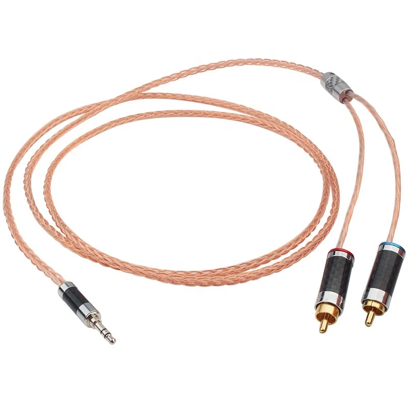 Fever-12.6mm-2RCA-OFC-Copper-24k-Gold-Plated-HiFi-Audio-Cable-0.5M-DVD-Player-Mobile-Computer-CD-OEM-ODM