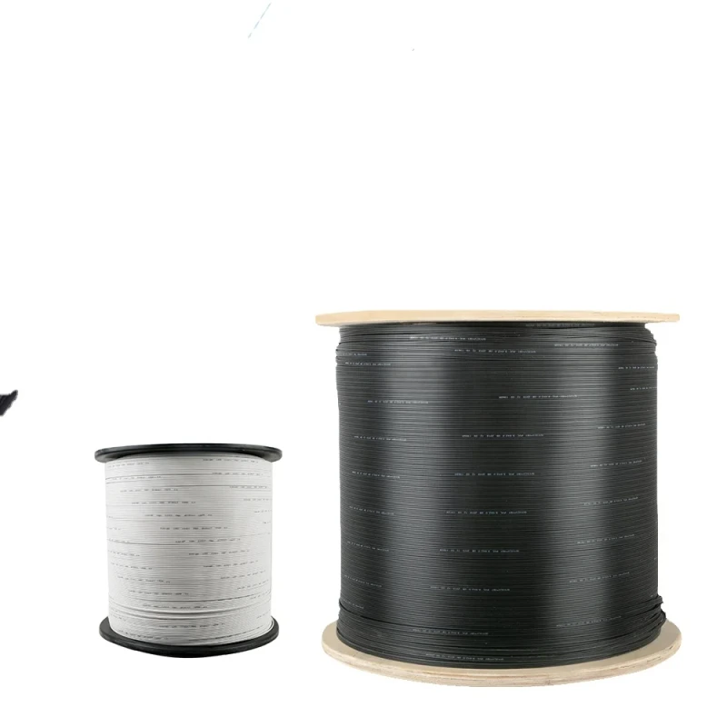 Fiber-Indoor-PVC-White-Black-12-Core-EPA-5.0-2.0mm-10kg-km-FTTH-Drop-Cable-2steel-Wire-LSZH-HDPE-1core