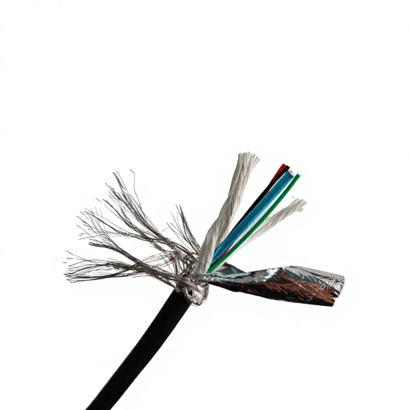 Flexible-28AWG-MultiCore-Shielded-Control-Cable-3C1C-Foil-Braid-Copper-Conductor-PE-Insulation-TPU-Jacket-Industrial-Automation