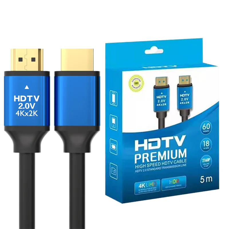For-OEM-ODM-HDTV-V2.0-Coaxial-Cable-4K-60Hz-Aluminium-Alloy-PVC-Jacket-Male-Male-for-Monitor-DVD-Projector-TV-Laptop