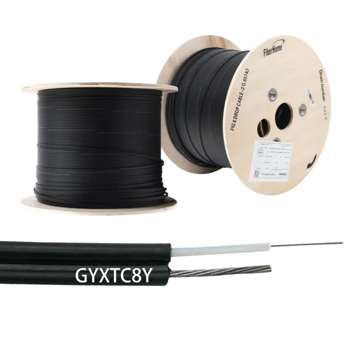 Ftth-Mini-Figure8-Flat-Drop-Cable-GYXTC8Y-6F-Uni-Tube-Aerial-Fiber-Optic-Cable-12-Core-G652D-SM-9-125-Optical-Fiber-Fig8-Cable