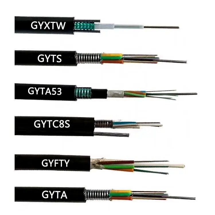 GYTA-Outdoor-Single-mode-Fiber-Optic-Cable-PE-Jacket-Custom-Color-Wooden-Drum-10-Conductors-Armored