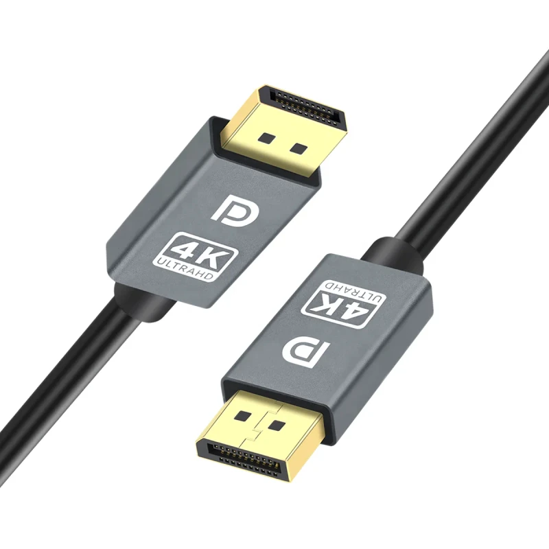 Gray-3.3FT-DP-Cable-1.2-High-Speed-Gold-Plated-4K-60Hz-Twisted-Pair-PVC-for-Monitor-Projector-DVD-Player