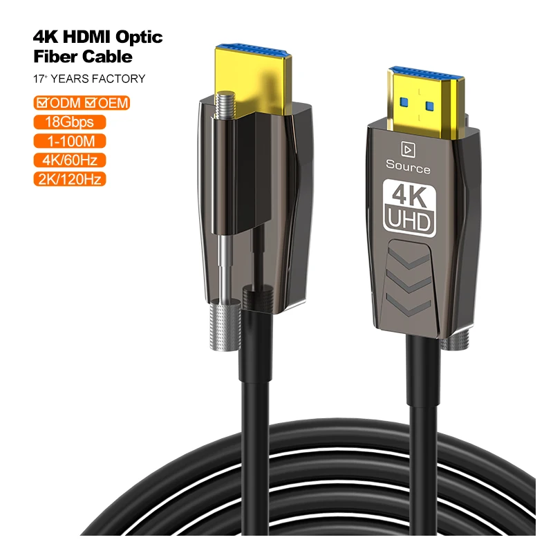 HD-4K-2K-120Hz-TJ-A402-2.0-OEM-ODM-Gold-Plated-HDMI-Fiber-Optic-Cable-3D-5M-10M-15M-50M-100M-HDMI-2.0-Cable