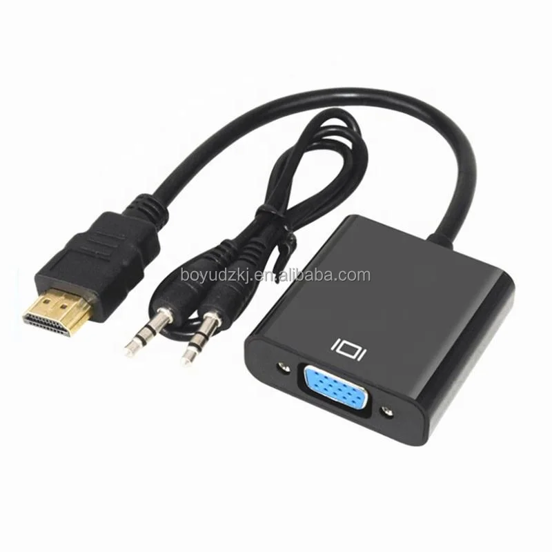HDTV-to-VGA-Converter-Cable-with-Micro-USB-Power-and-3.5MM-Audio-Jack-Male-Male-1080P-4K-for-Monitor-and-DVD-Player