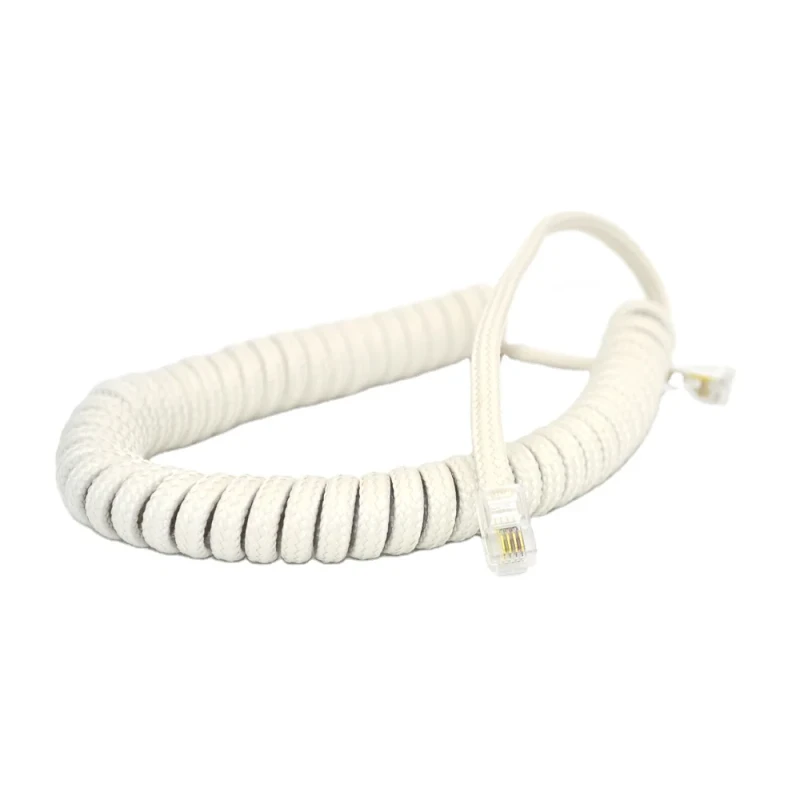 Handset-RJ12-6P6C-RJ9-4P4C-Plug-Coil-Spring-Wire-Telephone-Cord-Spiral-Cable