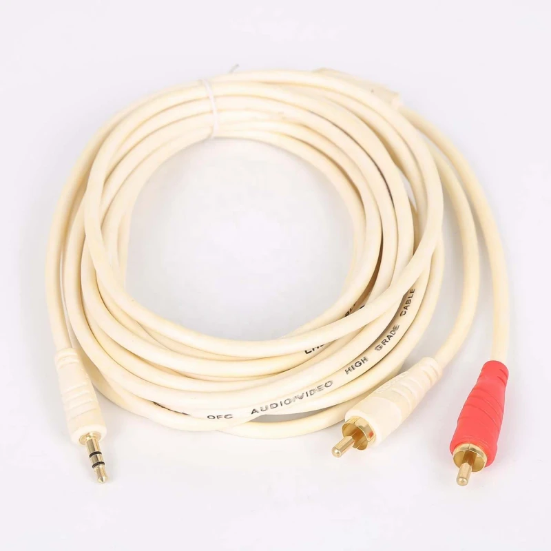High-Grade-1.5m-3.5mm-to-Dual-RCA-PVC-Microphone-Cable