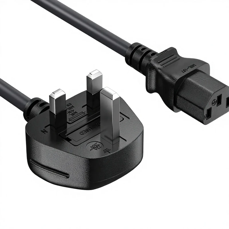 High-Quality-18AWG-10a-250v-Power-Cord-and-3-Pin-Power-Cord-IEC320-C13-BS1363-UK-England-Power-Cord-for-Computer