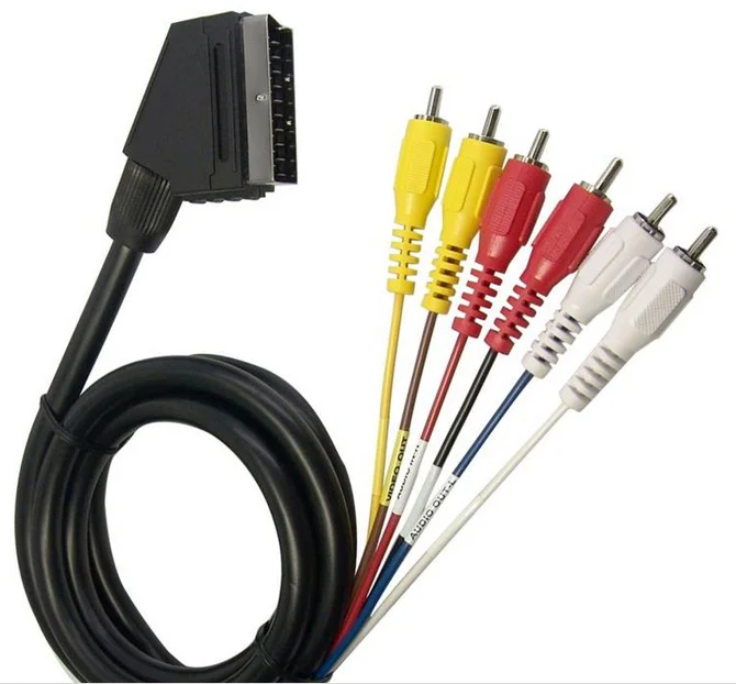 High-Quality-Audio-Video-Cable-21Pin-Scart-to-RCA-Plug-Composite-AV-Cable