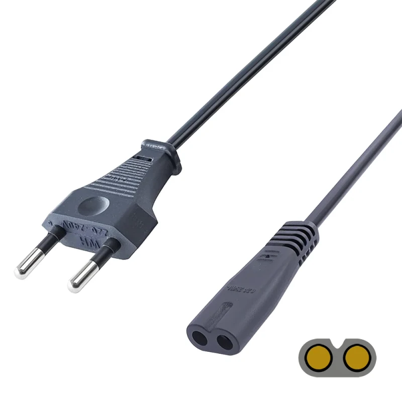 High-Quality-USA-2-Pin-Pug-to-IEC-C7-Power-Cords-for-Home-Appliances-AC-Male-End-Extension-Cables-3m-1.5m-1.8m-2-USB-a-Ports