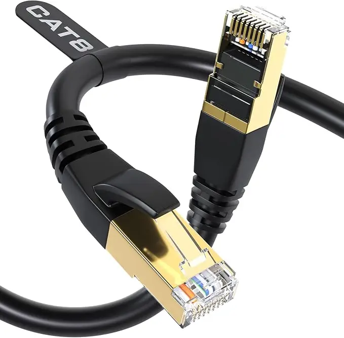 High-Speed-Cat8-Ethernet-Cable-26AWG-Gold-Plated-RJ45-Connector-Outdoor-Indoor-Weatherproof-F-FTP-Premium-Communication-Cables