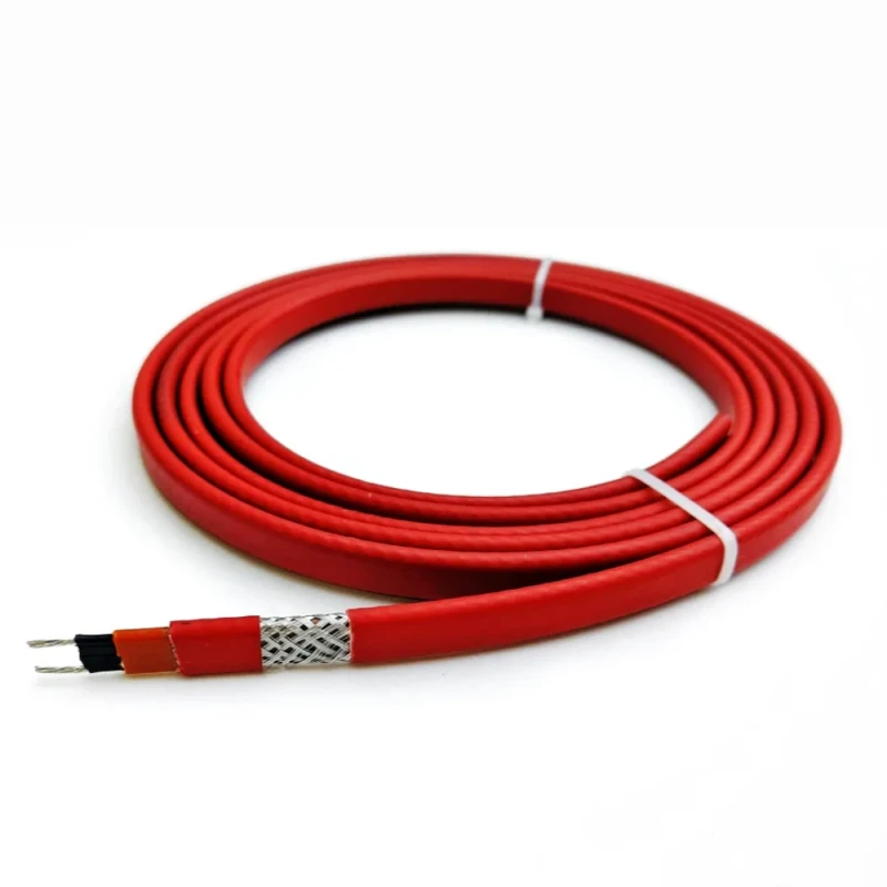 High-Temp-Reinforced-Self-Regulating-Heat-Trace-Cable-Explosion-Proof-Anti-Corrosion-Width-12mm-30-40-45-55-65-70W-m-Per-Meter
