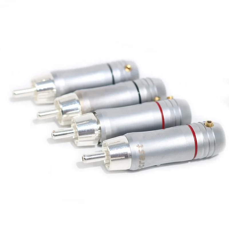 Home-Theater-Amplifier-Audiophile-VGA-RCA-Adapter-Audio-Hifi-8mm-Wire-Hole-Brass-Silver-Plated-Male-RCA-Car-Computer