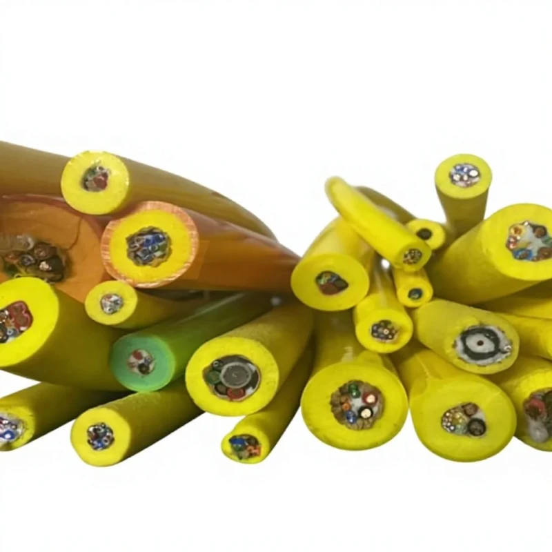 Hybrid-Fiber-Power-Wire-Reinforced-Natural-Buoyancy-Low-Voltage-PUR-Foam-Jacket-Cable-2x1.5mm2SMF-Underwater-Umbilical-ROV
