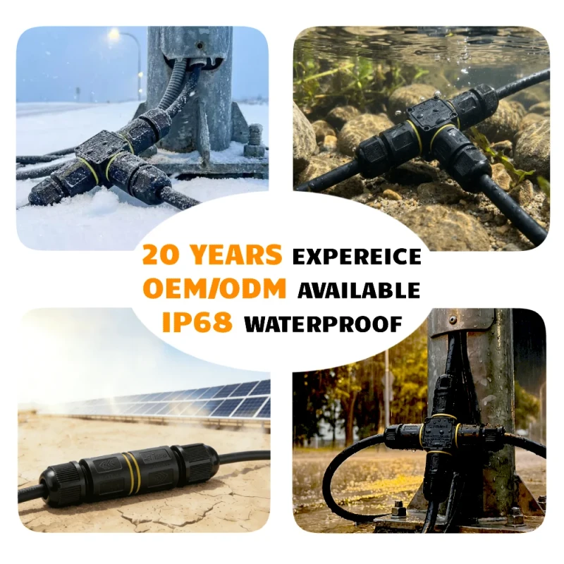 IP68-Waterproof-Lever-Connector-3-Way-Quick-Connect-2pin-3pin-T-Type-Connector-for-LED-Lighting