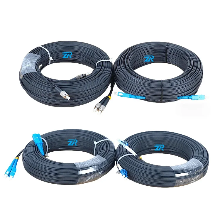 Indoor-Outdoor-1-2-Core-Preconnected-Patchcord-SC-APC-SC-LC-UPC-APC-SC-SC-FTTH-Flat-Drop-Cable-Jumper-Fiber-Optic-Patch-Cable