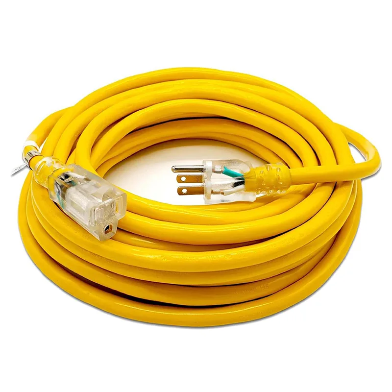 Industrial-Equipment-Power-Cord-Extension-Yellow-Outdoor-Heavy-Duty-25ft-50ft-75ft-100ft-Male-IEC-and-Female-End-Type