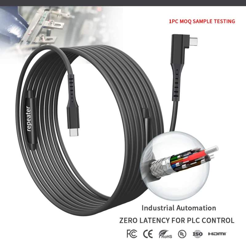 Industrial-USB-C-Repeater-Cable-5M-Signal-Amplifier-High-Flex-Cord-1pc-MOQ-Sample-Testing-for-Automation-Machinery