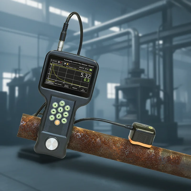 JZJ1437-Pulsed-Eddy-Current-Metal-Corrosion-Detection-System-Weld-Inspection-1.5m-5.5m-Cable-Length-100-600C-Temperature