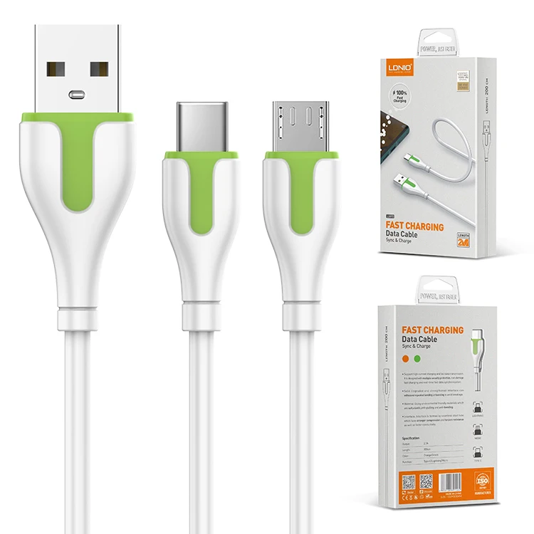 LDNIO-LS571-USB-Type-C-Fast-Charging-Cable-2.1A-USB-to-8PIN-Micro-Type-C-Phone-Charger-Date-Cable-for-Phone