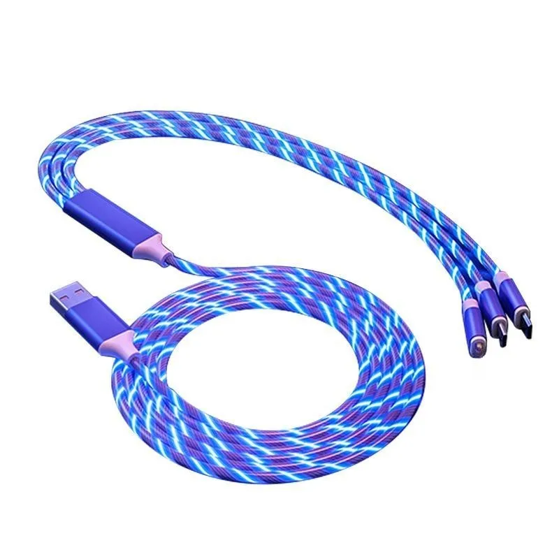 LED-Flowing-Light-Charger-Cable-4-Feet-3-in-1-Micro-USB-Type-C-IOS-for-iPhone-for-Samsung-Android-Other-Devices